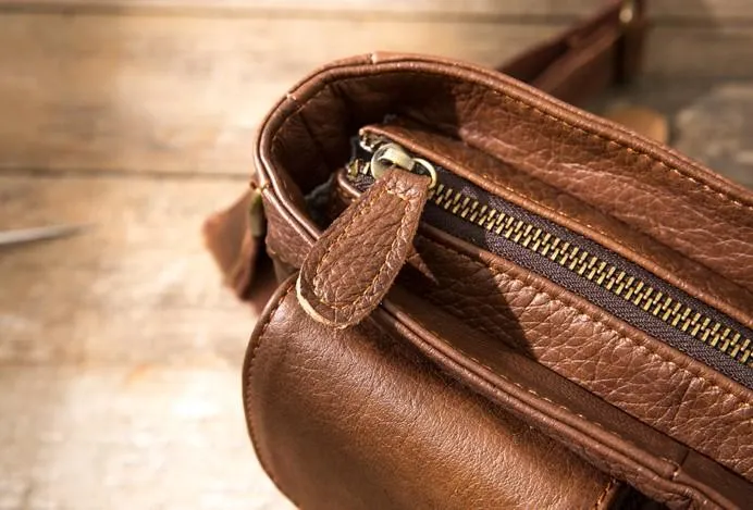Cool Small Leather Vintage Mens Messenger Bag Shoulder Bags  for Men