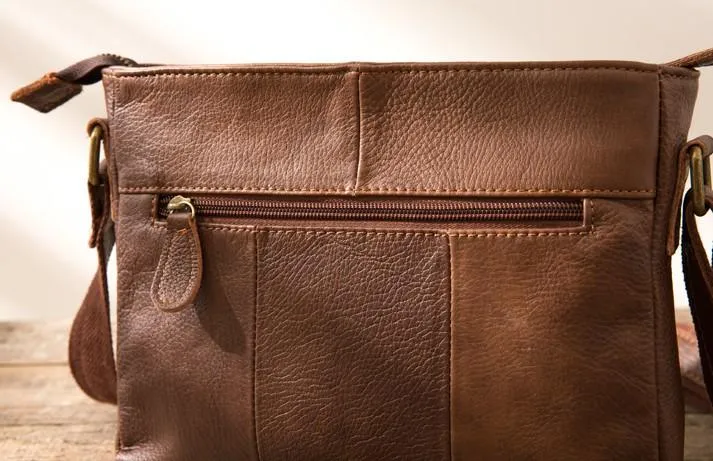 Cool Small Leather Vintage Mens Messenger Bag Shoulder Bags  for Men