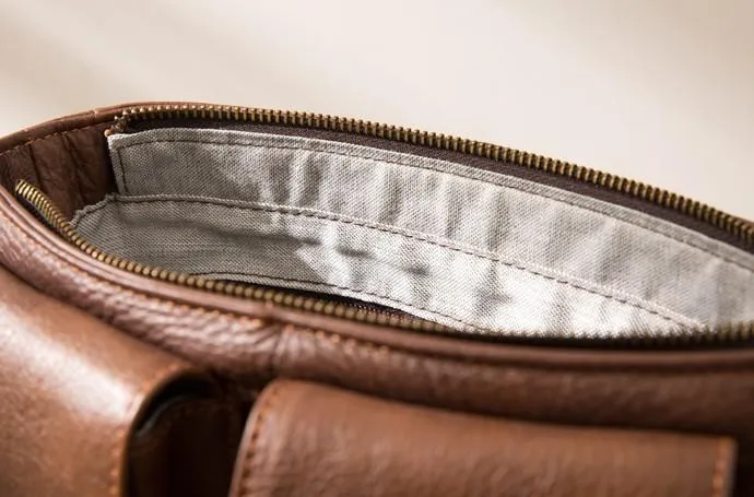 Cool Small Leather Vintage Mens Messenger Bag Shoulder Bags  for Men