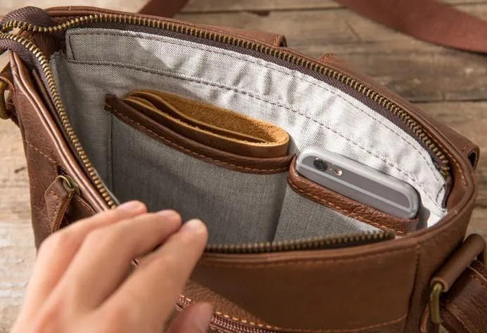 Cool Small Leather Vintage Mens Messenger Bag Shoulder Bags  for Men