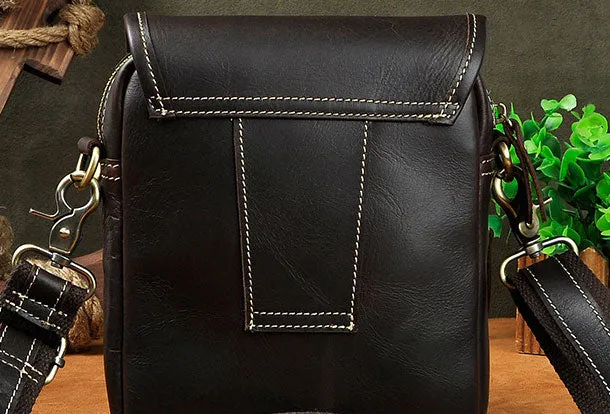 Cool Vintage Leather Belt Pouch Waist Bag Mini Side Bag Messenger Bag For Mens