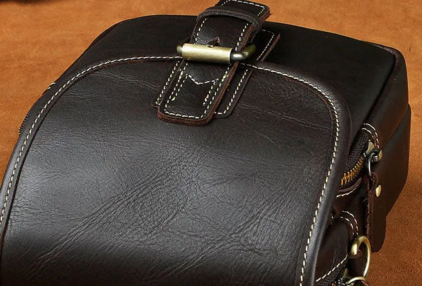 Cool Vintage Leather Belt Pouch Waist Bag Mini Side Bag Messenger Bag For Mens