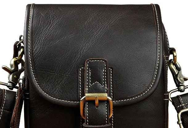 Cool Vintage Leather Belt Pouch Waist Bag Mini Side Bag Messenger Bag For Mens