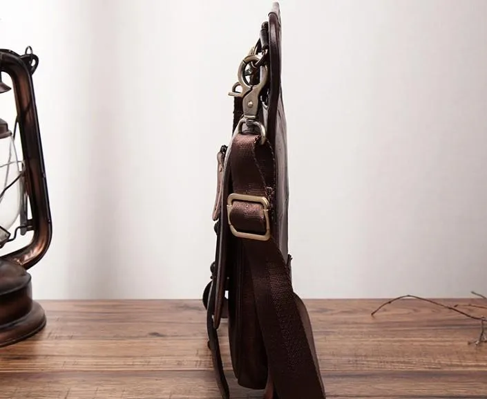 Cool Vintage Leather Mens Belt Pouch Waist Bag Drop Leg Bag Mini Shoulder Bag For Men
