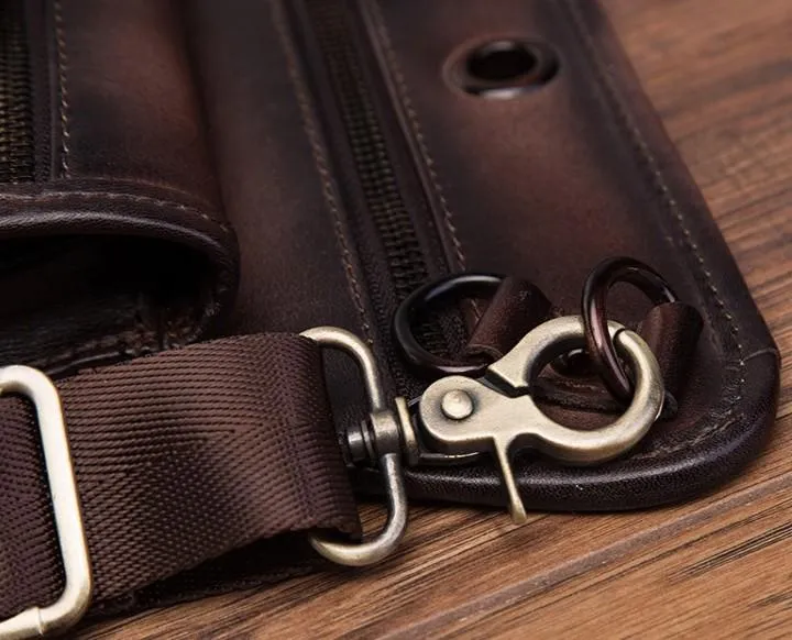 Cool Vintage Leather Mens Belt Pouch Waist Bag Drop Leg Bag Mini Shoulder Bag For Men