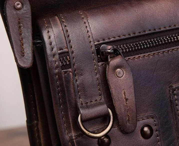 Cool Vintage Leather Mens Belt Pouch Waist Bag Drop Leg Bag Mini Shoulder Bag For Men