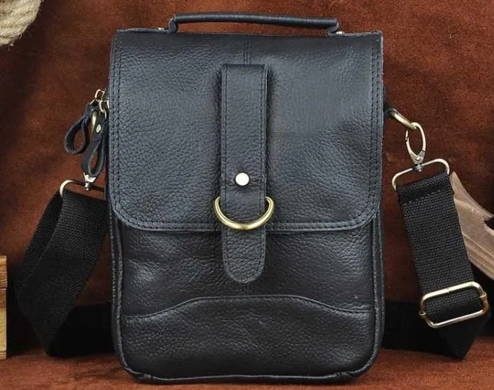 Cool Vintage Leather Mens Small Side Bag Messenger Bag Shoulder Bags for Men