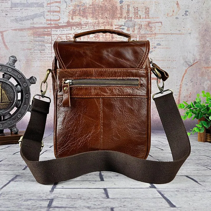 Cool Vintage Leather Mens Small Side Bag Messenger Bag Shoulder Bags for Men
