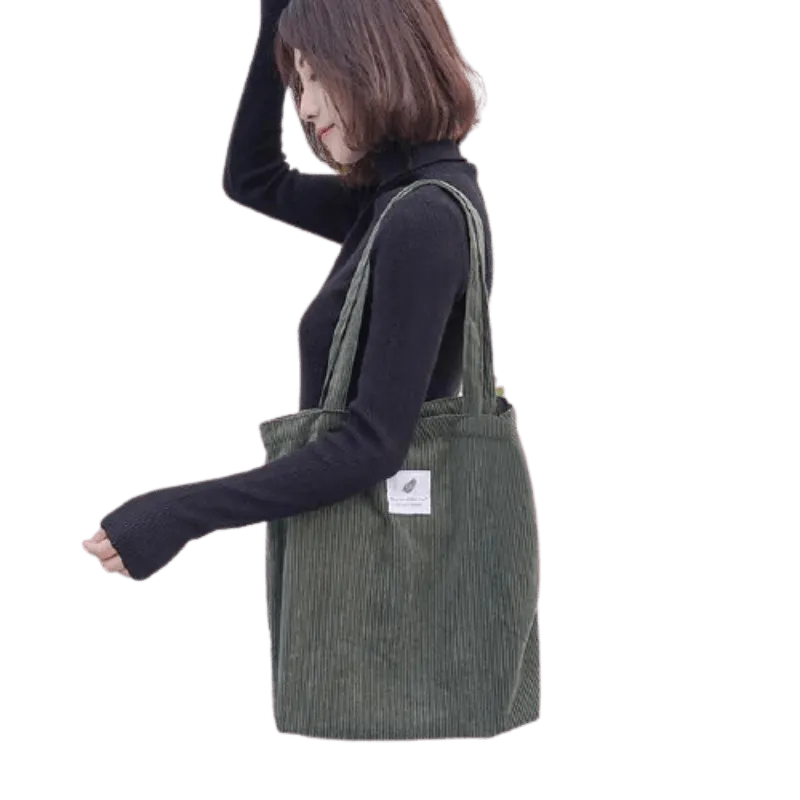 Corduroy Canvas Tote Handbag