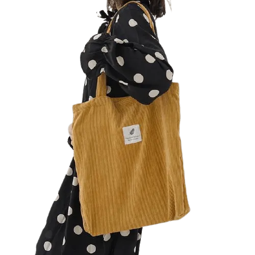 Corduroy Canvas Tote Handbag
