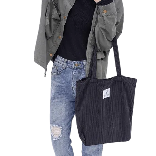 Corduroy Canvas Tote Handbag
