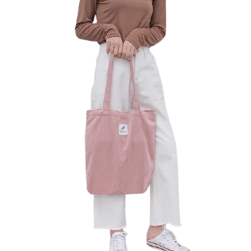 Corduroy Canvas Tote Handbag