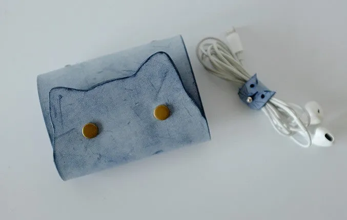 Cute Cat LEATHER Womens Small Card Wallet Leather Card Small Wallet FOR Women