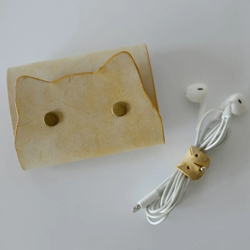 Cute Cat LEATHER Womens Small Card Wallet Leather Card Small Wallet FOR Women