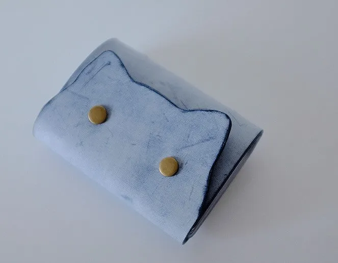 Cute Cat LEATHER Womens Small Card Wallet Leather Card Small Wallet FOR Women