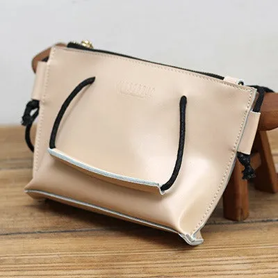 Cute LEATHER HandBag Brown Handmade WOMEN Small Side BAG Phone Purse FOR WOMEN