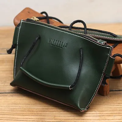Cute LEATHER HandBag Brown Handmade WOMEN Small Side BAG Phone Purse FOR WOMEN