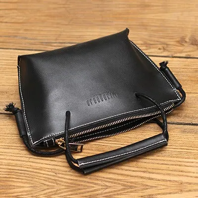 Cute LEATHER HandBag Brown Handmade WOMEN Small Side BAG Phone Purse FOR WOMEN