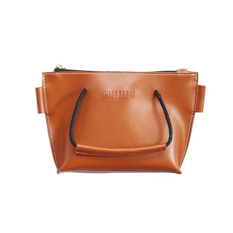 Cute LEATHER HandBag Brown Handmade WOMEN Small Side BAG Phone Purse FOR WOMEN