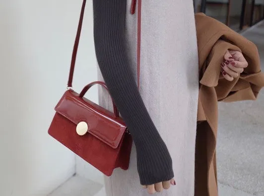 Cute Leather Red Womens Handbag Crossbody Bag Purse Shoulder Bag for Women