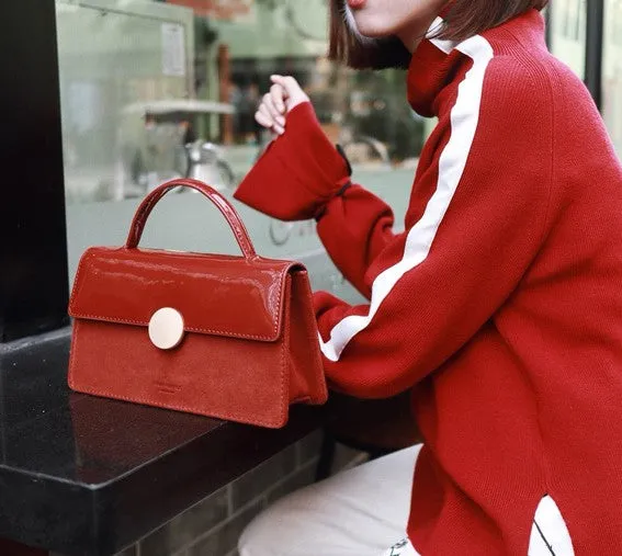 Cute Leather Red Womens Handbag Crossbody Bag Purse Shoulder Bag for Women
