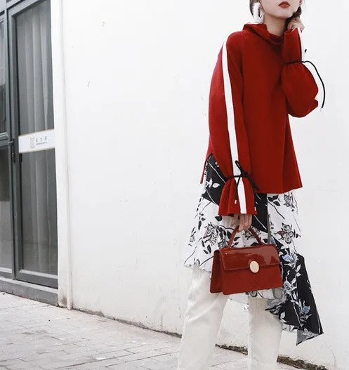 Cute Leather Red Womens Handbag Crossbody Bag Purse Shoulder Bag for Women