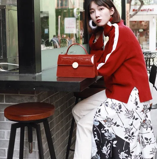 Cute Leather Red Womens Handbag Crossbody Bag Purse Shoulder Bag for Women