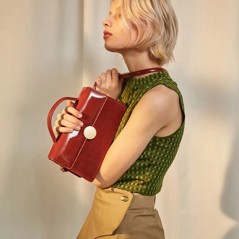 Cute Leather Red Womens Handbag Crossbody Bag Purse Shoulder Bag for Women