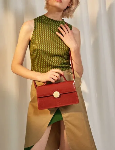 Cute Leather Red Womens Handbag Crossbody Bag Purse Shoulder Bag for Women