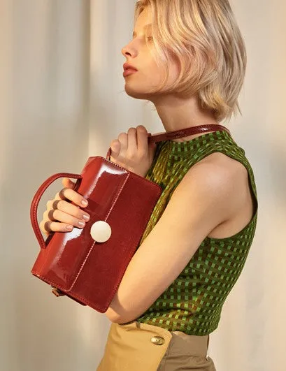 Cute Leather Red Womens Handbag Crossbody Bag Purse Shoulder Bag for Women