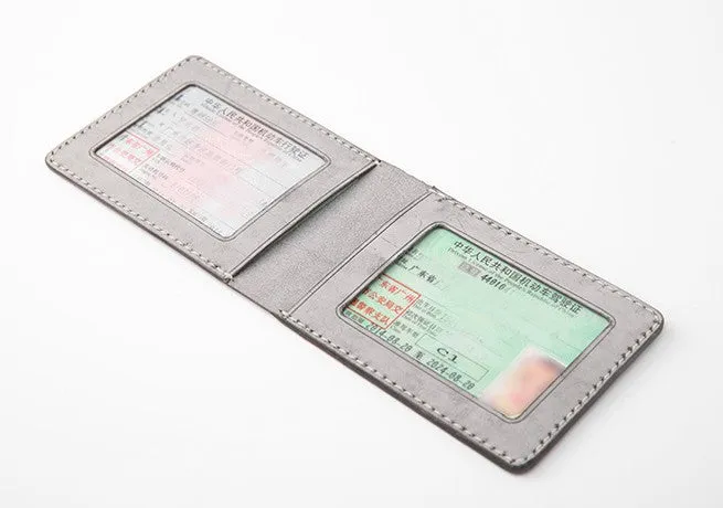 Cute Leather Womens Slim License Wallet Front Pocket Wallet Slim Card Wallet for Women