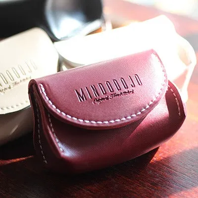 Cute White Leather Coin Wallet Card Holder Handmade Women Makeup Pouch For Women