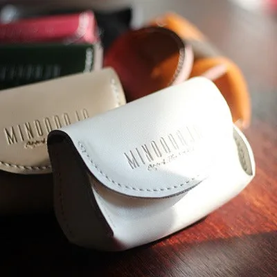 Cute White Leather Coin Wallet Card Holder Handmade Women Makeup Pouch For Women