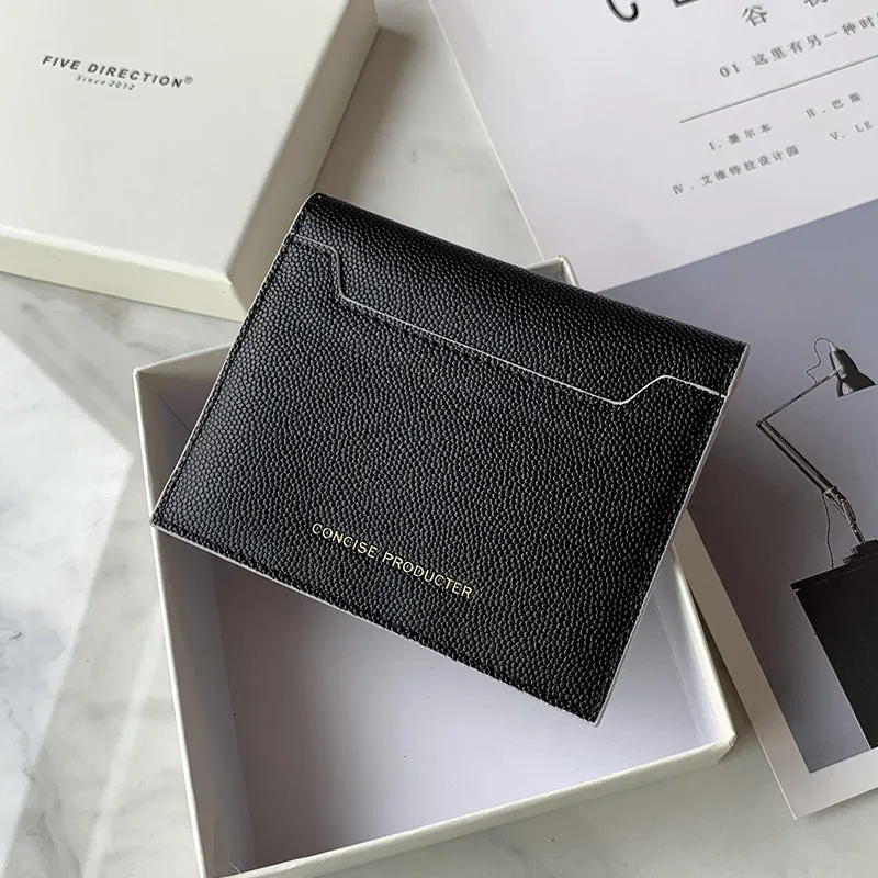 Cute Women Black Leather Card Holders Slim Card Wallet Card Holder Wallet For Women