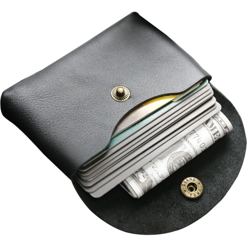 Cute Women Black Leather Card Wallet Mini Coin Wallets Slim Card Holder Wallets For Women