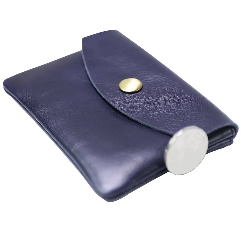 Cute Women Black Leather Mini Card Wallet Coin Wallets Slim Change Wallets For Women