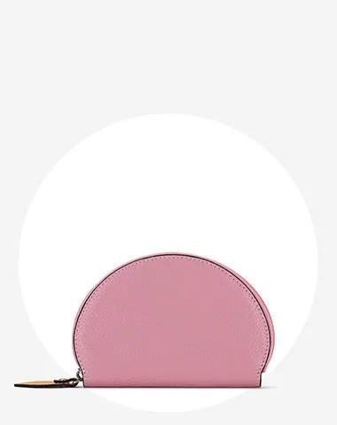 Cute Women Black Leather Slim Zipper Wallet Small Card Holder Round Change Coin Wallet For Women