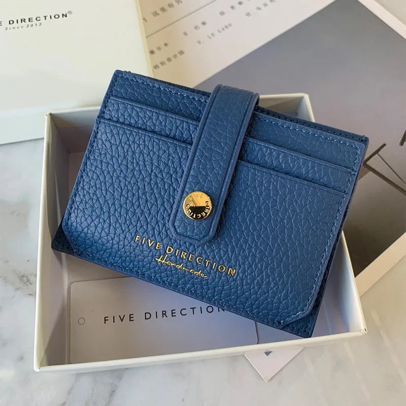 Cute Women Black Leather Small Card Holders Card Wallet Slim Card Holder Credit Card Holder For Women