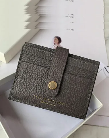 Cute Women Black Leather Small Card Holders Card Wallet Slim Card Holder Credit Card Holder For Women