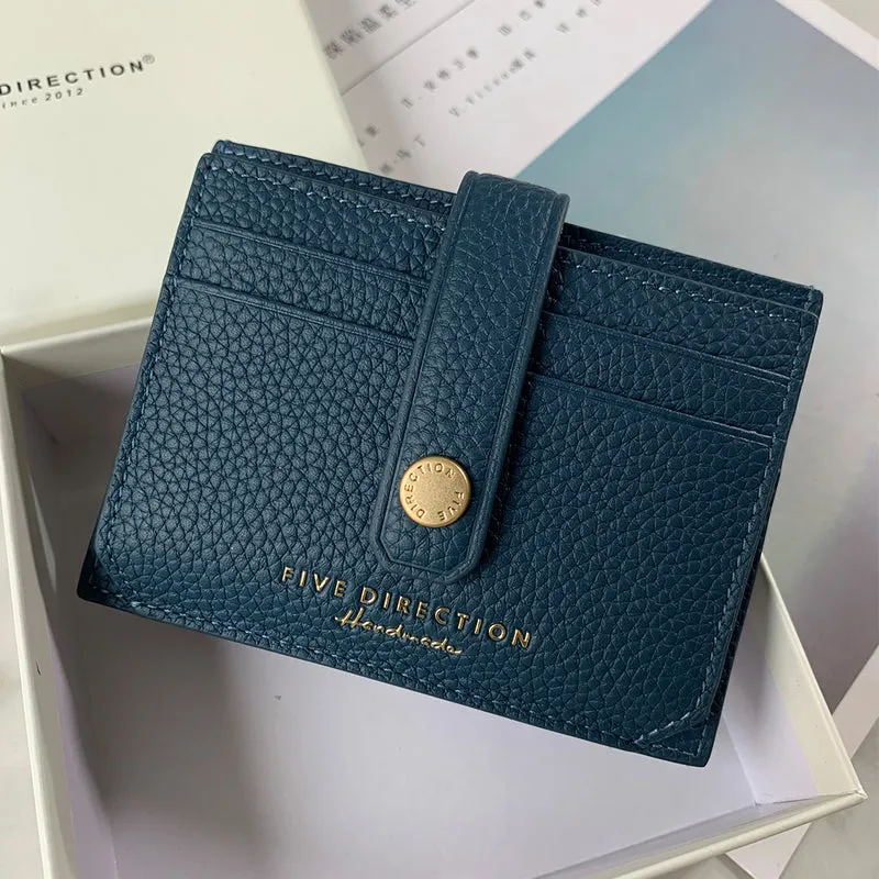 Cute Women Black Leather Small Card Holders Card Wallet Slim Card Holder Credit Card Holder For Women