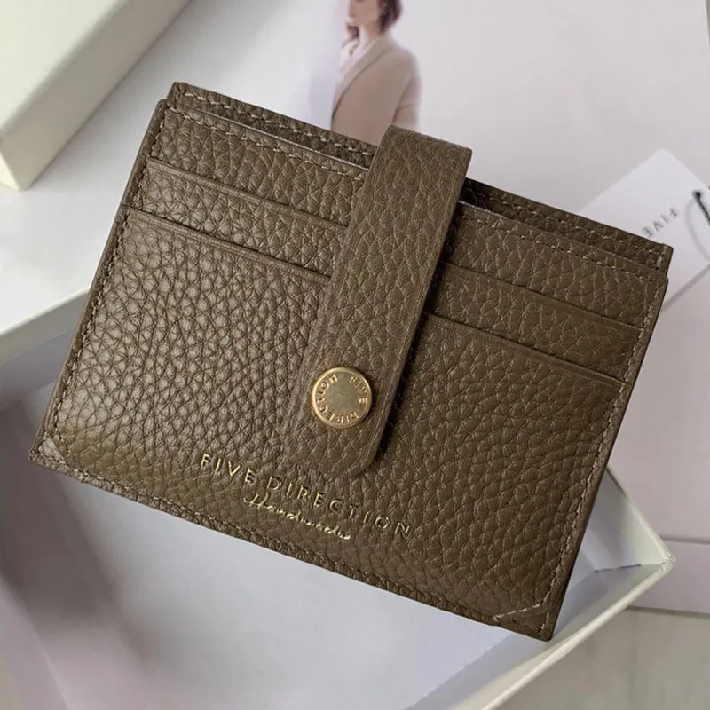 Cute Women Black Leather Small Card Holders Card Wallet Slim Card Holder Credit Card Holder For Women