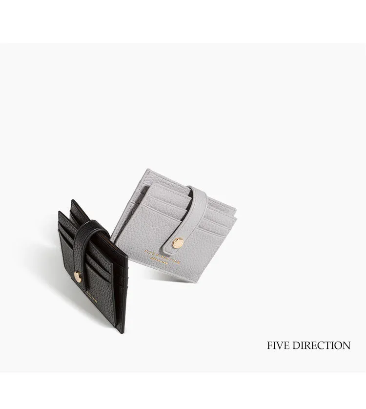 Cute Women Black Leather Small Card Holders Card Wallet Slim Card Holder Credit Card Holder For Women