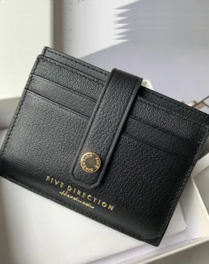 Cute Women Black Sheepskin Card Holder Slim Card Wallet Black Small Card Holder Credit Card Holder For Women