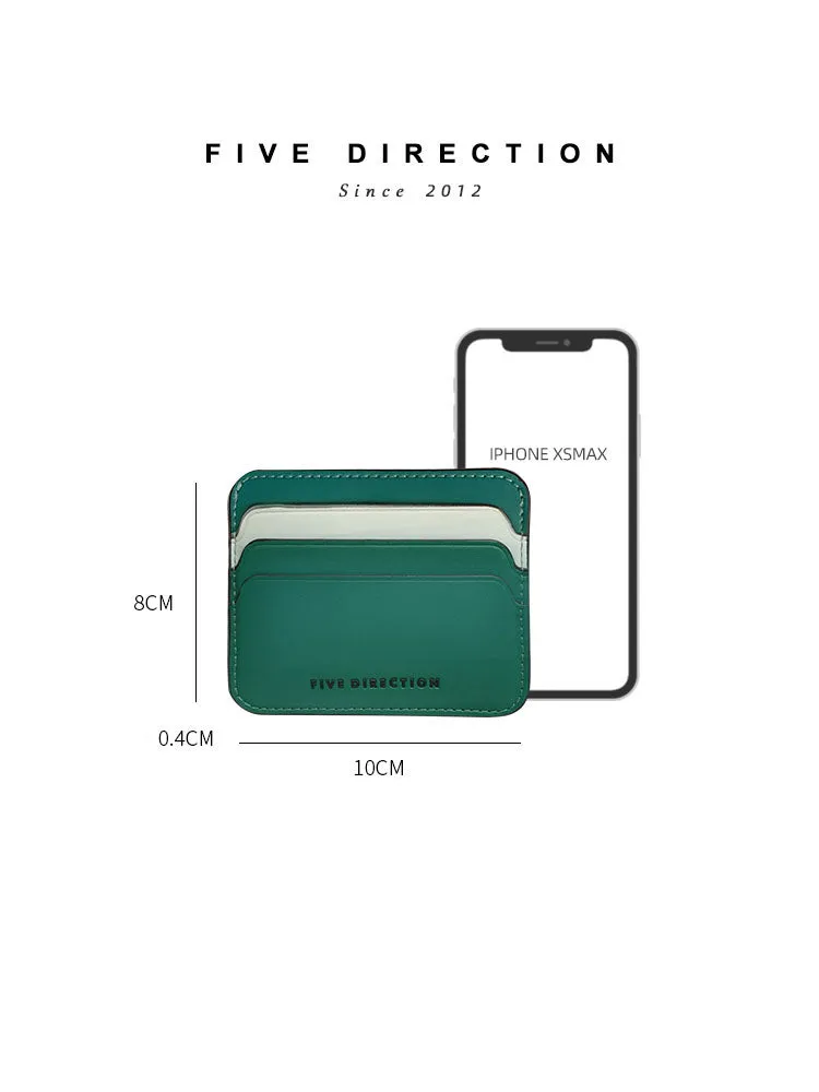 Cute Women Black Vegan Leather Card Holders Slim Card Wallet Minimalist Credit Card Holder For Women