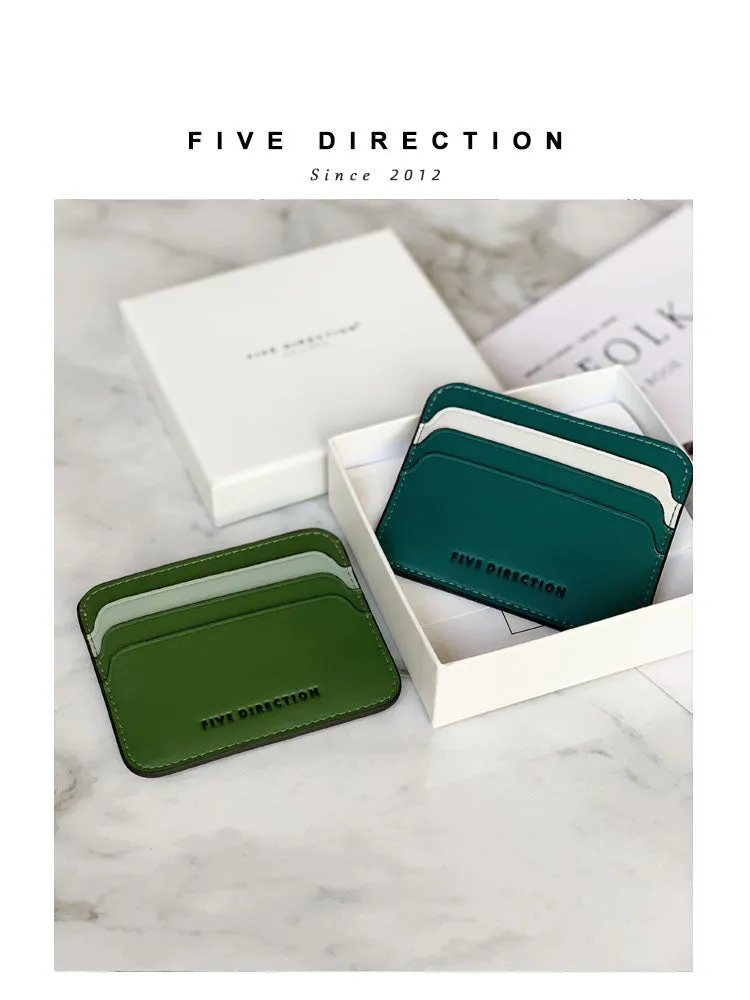 Cute Women Black Vegan Leather Card Holders Slim Card Wallet Minimalist Credit Card Holder For Women