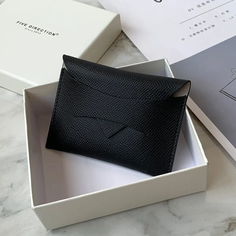 Cute Women Black Vegan Leather Slim Card Holder Card Wallets Slim Change Wallet Credit Card Holder For Women