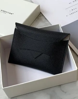 Cute Women Black Vegan Leather Slim Card Holder Card Wallets Slim Change Wallet Credit Card Holder For Women