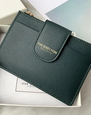 Cute Women Black Vegan Leather Slim Card Wallet Card Holder Wallet Change Wallet For Women