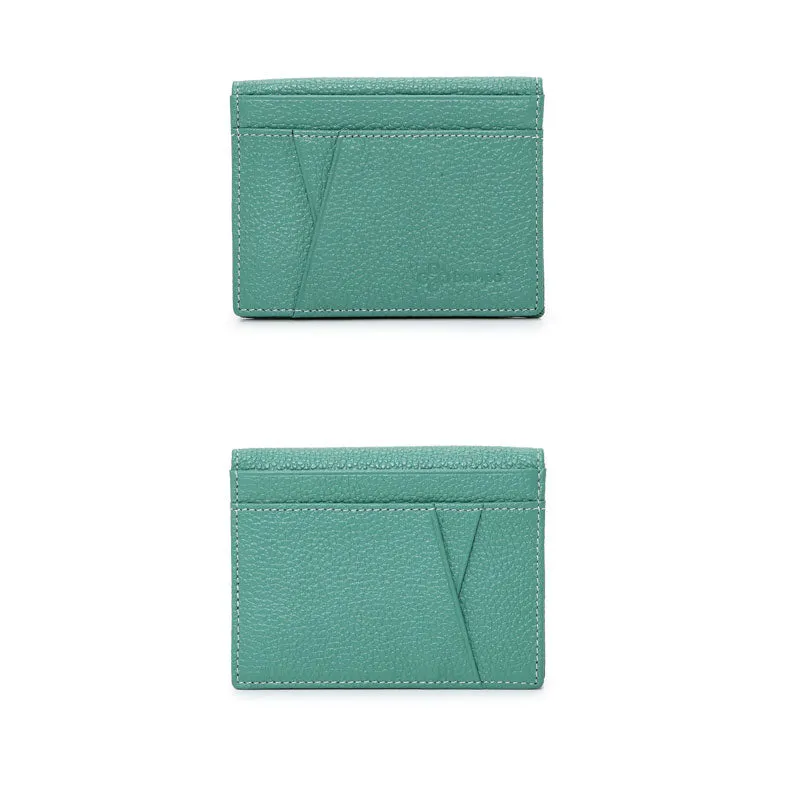 Cute Women Blue Leather Card Holder Slim Card Wallet Blue Card Holder Credit Card Holder For Women