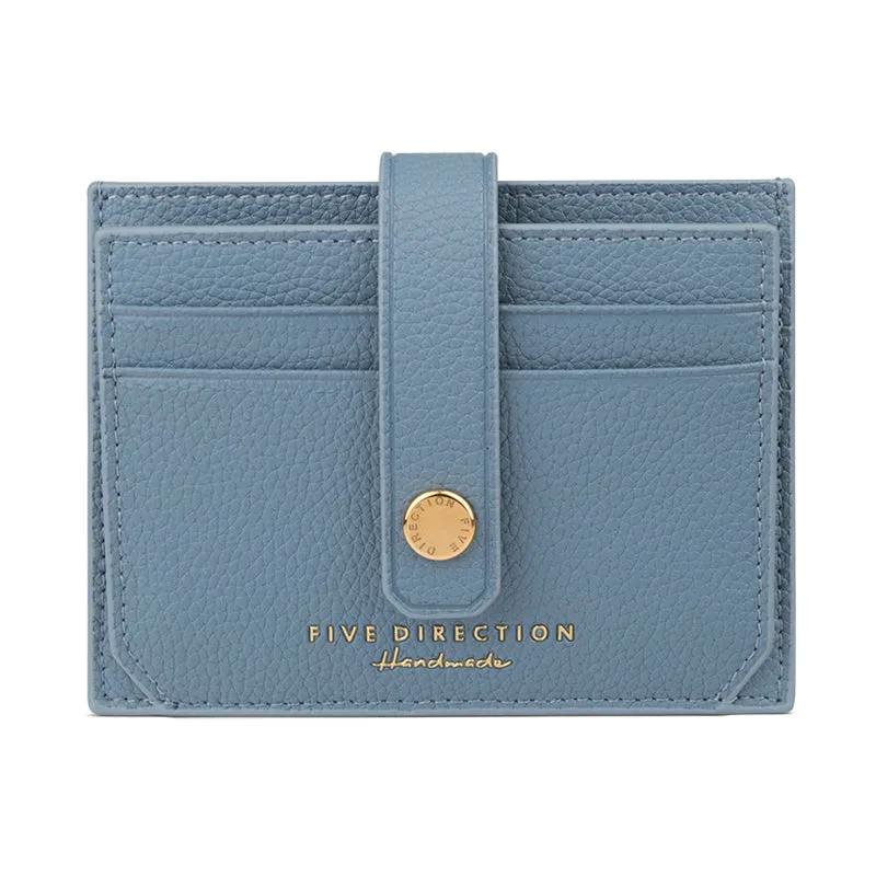 Cute Women Blue Vegan Leather Small Card Holder Card Wallet Slim Card Holder Credit Card Holder For Women
